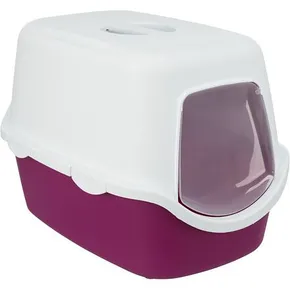VICO überdachte Toilette mit Tür, ohne Filter 56 x 40 x 40 cm, bordeaux/weiß
